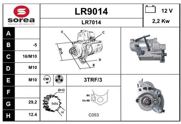 SNRA LR9014 Starter LR9014: Buy near me in Poland at 2407.PL - Good price!