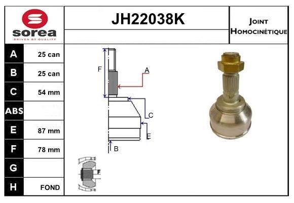 SNRA JH22038K CV joint JH22038K: Buy near me in Poland at 2407.PL - Good price!