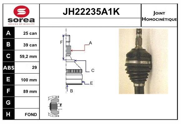 SNRA JH22235A1K Шарнір рівних кутових швидкостей (ШРКШ) JH22235A1K: Приваблива ціна - Купити у Польщі на 2407.PL!