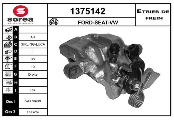SNRA 1375142 Brake caliper rear right 1375142: Buy near me in Poland at 2407.PL - Good price!