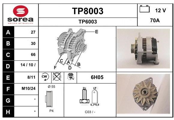 SNRA TP8003 Alternator TP8003: Dobra cena w Polsce na 2407.PL - Kup Teraz!