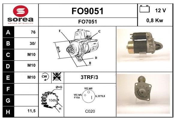 SNRA FO9051 Starter FO9051: Buy near me at 2407.PL in Poland at an Affordable price!