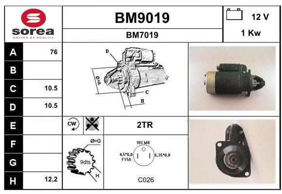 SNRA BM9019 Стартер BM9019: Отличная цена - Купить в Польше на 2407.PL!