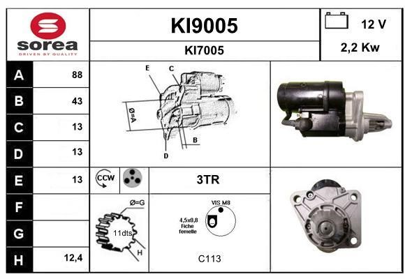 SNRA KI9005 Стартер KI9005: Отличная цена - Купить в Польше на 2407.PL!