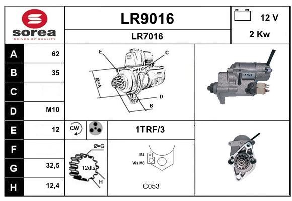 SNRA LR9016 Стартер LR9016: Отличная цена - Купить в Польше на 2407.PL!