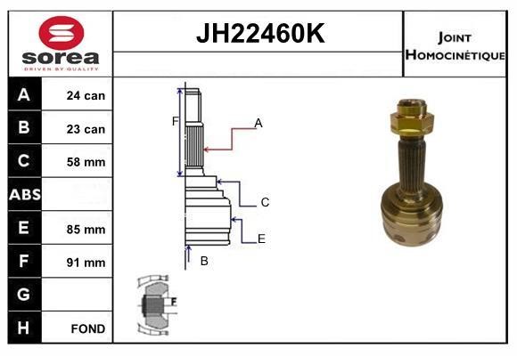 SNRA JH22460K Шарнир равных угловых скоростей (ШРУС) JH22460K: Отличная цена - Купить в Польше на 2407.PL!