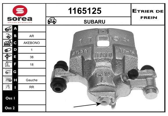 SNRA 1165125 Brake caliper 1165125: Buy near me in Poland at 2407.PL - Good price!