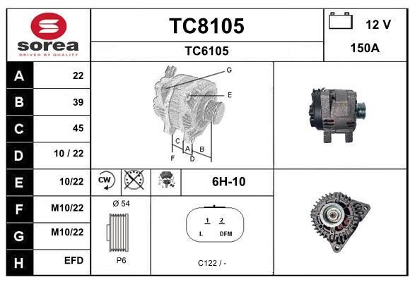 SNRA TC8105 Alternator TC8105: Buy near me in Poland at 2407.PL - Good price!