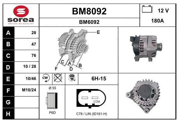 SNRA BM8092 Alternator BM8092: Dobra cena w Polsce na 2407.PL - Kup Teraz!