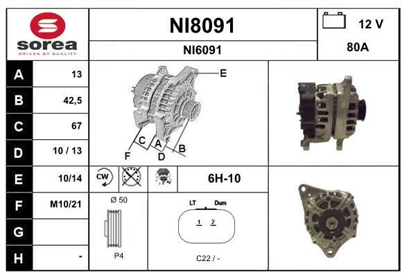 SNRA NI8091 Alternator NI8091: Dobra cena w Polsce na 2407.PL - Kup Teraz!