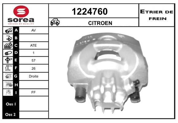 SNRA 1224760 Brake caliper front right 1224760: Buy near me in Poland at 2407.PL - Good price!