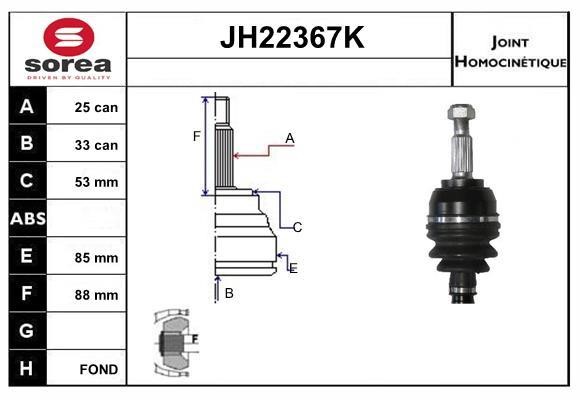 SNRA JH22367K Шарнир равных угловых скоростей (ШРУС) JH22367K: Отличная цена - Купить в Польше на 2407.PL!