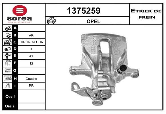 SNRA 1375259 Brake caliper rear left 1375259: Buy near me in Poland at 2407.PL - Good price!