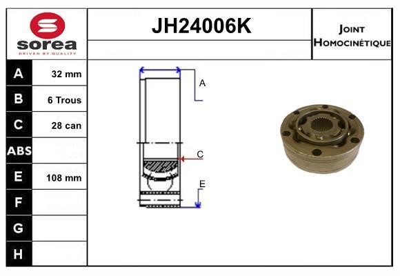 SNRA JH24006K CV joint JH24006K: Buy near me in Poland at 2407.PL - Good price!