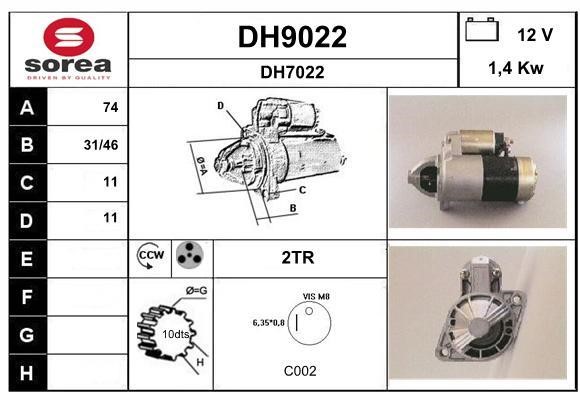 SNRA DH9022 Starter DH9022: Buy near me in Poland at 2407.PL - Good price!