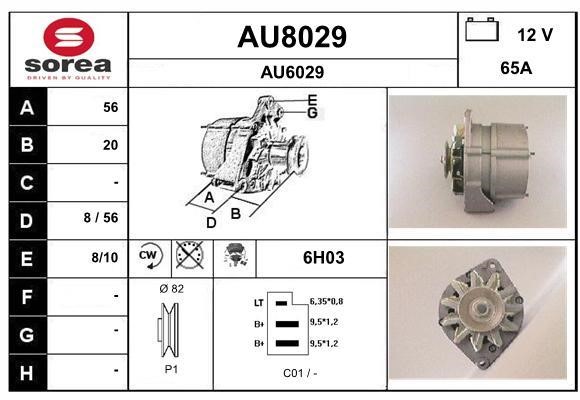 SNRA AU8029 Alternator AU8029: Buy near me in Poland at 2407.PL - Good price!