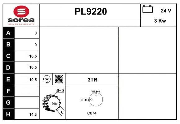 SNRA PL9220 Стартер PL9220: Отличная цена - Купить в Польше на 2407.PL!