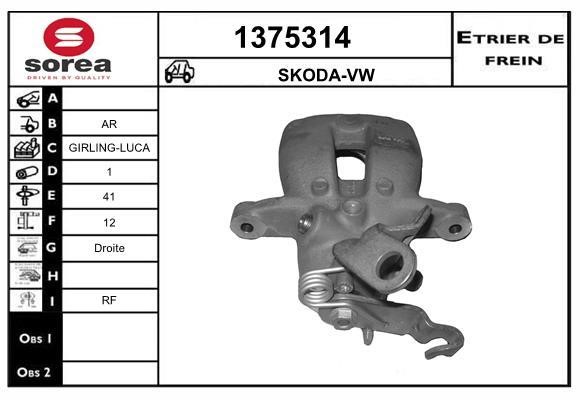SNRA 1375314 Brake caliper rear right 1375314: Buy near me in Poland at 2407.PL - Good price!