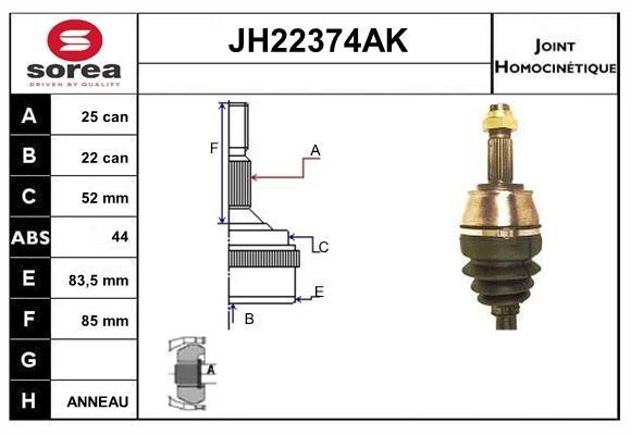 SNRA JH22374AK Шарнір рівних кутових швидкостей (ШРКШ) JH22374AK: Купити у Польщі - Добра ціна на 2407.PL!