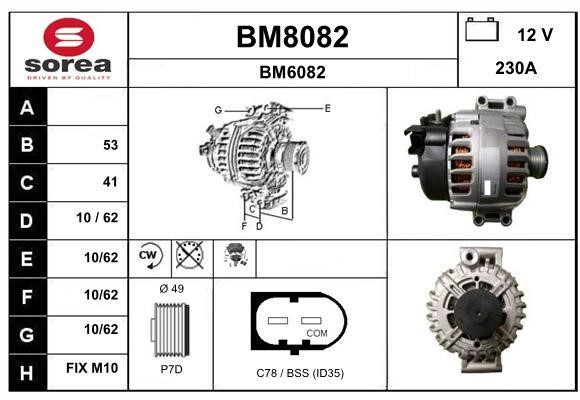 SNRA BM8082 Alternator BM8082: Buy near me in Poland at 2407.PL - Good price!