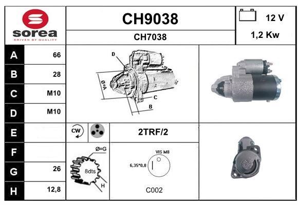 SNRA CH9038 Starter CH9038: Buy near me in Poland at 2407.PL - Good price!