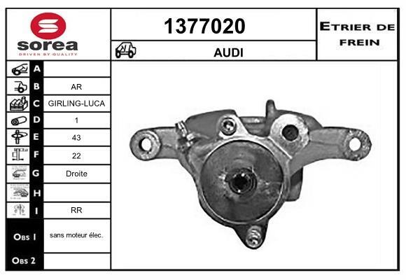 SNRA 1377020 Суппорт тормозной задний правый 1377020: Отличная цена - Купить в Польше на 2407.PL!