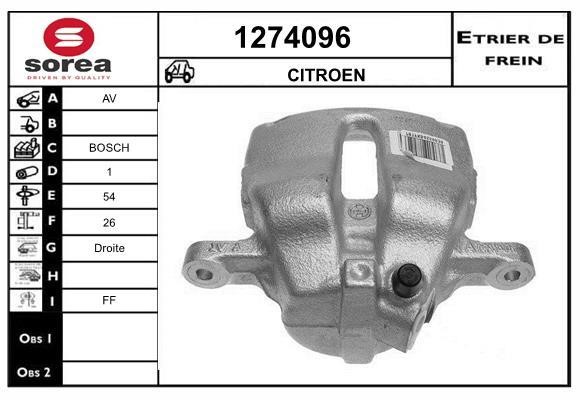 SNRA 1274096 Brake caliper front right 1274096: Buy near me in Poland at 2407.PL - Good price!