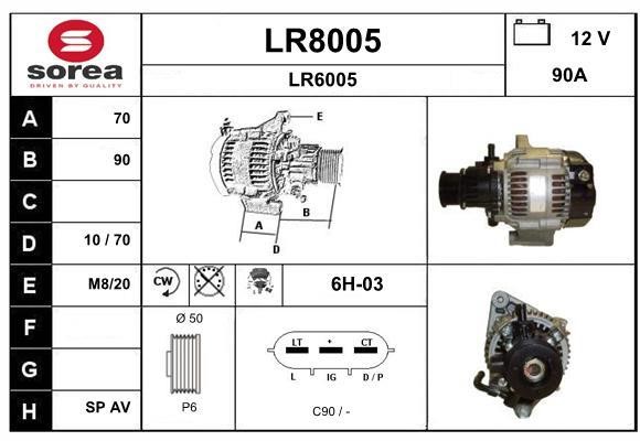 SNRA LR8005 Alternator LR8005: Dobra cena w Polsce na 2407.PL - Kup Teraz!