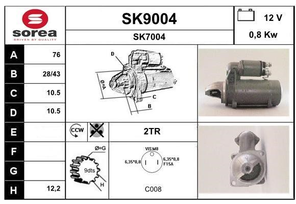 SNRA SK9004 Starter SK9004: Buy near me in Poland at 2407.PL - Good price!