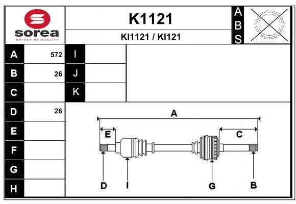 SNRA K1121 Приводний вал K1121: Приваблива ціна - Купити у Польщі на 2407.PL!