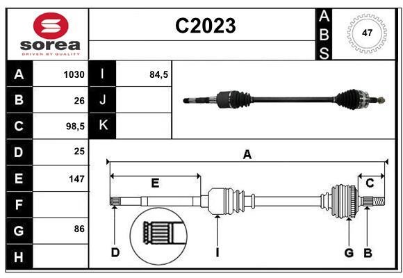 SNRA C2023 Drive shaft C2023: Buy near me in Poland at 2407.PL - Good price!
