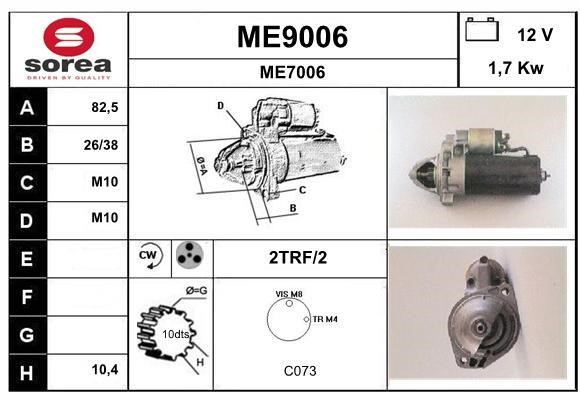 SNRA ME9006 Стартер ME9006: Отличная цена - Купить в Польше на 2407.PL!