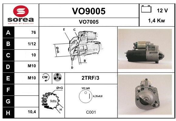 SNRA VO9005 Anlasser VO9005: Kaufen Sie zu einem guten Preis in Polen bei 2407.PL!