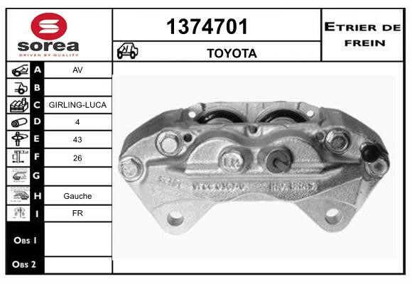 SNRA 1374701 Brake caliper 1374701: Buy near me at 2407.PL in Poland at an Affordable price!