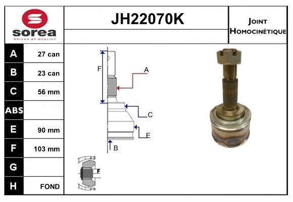 SNRA JH22070K CV joint JH22070K: Buy near me in Poland at 2407.PL - Good price!
