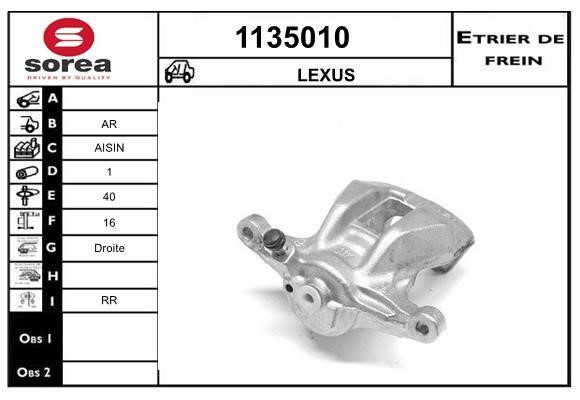 SNRA 1135010 Суппорт тормозной задний правый 1135010: Отличная цена - Купить в Польше на 2407.PL!