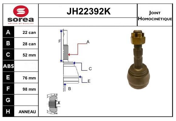 SNRA JH22392K CV joint JH22392K: Buy near me in Poland at 2407.PL - Good price!