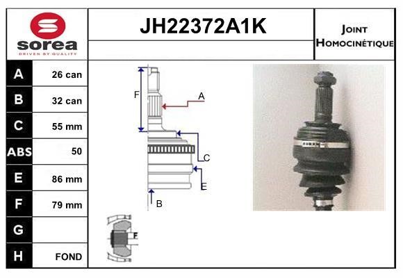 SNRA JH22372A1K Шарнир равных угловых скоростей (ШРУС) JH22372A1K: Отличная цена - Купить в Польше на 2407.PL!