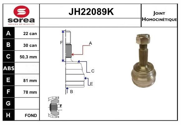 SNRA JH22089K CV joint JH22089K: Buy near me in Poland at 2407.PL - Good price!