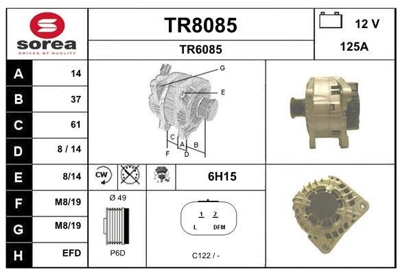 SNRA TR8085 Alternator TR8085: Buy near me in Poland at 2407.PL - Good price!