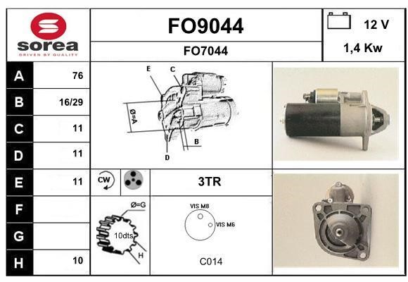 SNRA FO9044 Starter FO9044: Buy near me at 2407.PL in Poland at an Affordable price!