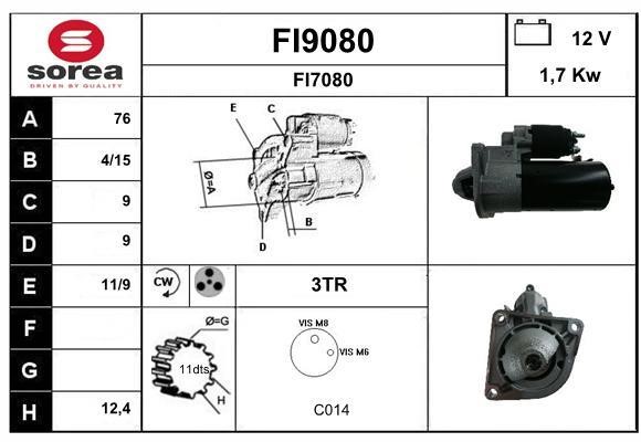 SNRA FI9080 Starter FI9080: Buy near me in Poland at 2407.PL - Good price!