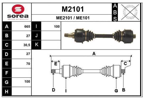 SNRA M2101 Drive Shaft M2101: Buy near me in Poland at 2407.PL - Good price!