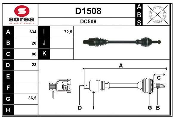 SNRA D1508 Drive Shaft D1508: Buy near me in Poland at 2407.PL - Good price!