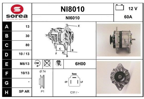 SNRA NI8010 Alternator NI8010: Dobra cena w Polsce na 2407.PL - Kup Teraz!