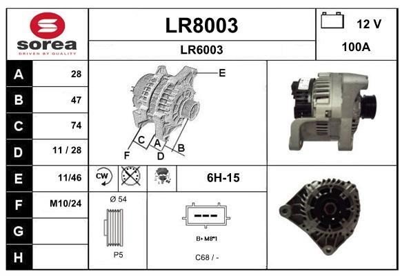 SNRA LR8003 Alternator LR8003: Atrakcyjna cena w Polsce na 2407.PL - Zamów teraz!