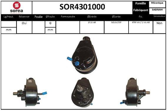 SNRA SOR4301000 Hydraulic Pump, steering system SOR4301000: Buy near me in Poland at 2407.PL - Good price!