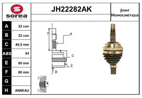 SNRA JH22282AK CV joint JH22282AK: Buy near me in Poland at 2407.PL - Good price!