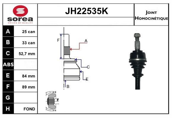 SNRA JH22535K Шарнир равных угловых скоростей (ШРУС) JH22535K: Купить в Польше - Отличная цена на 2407.PL!