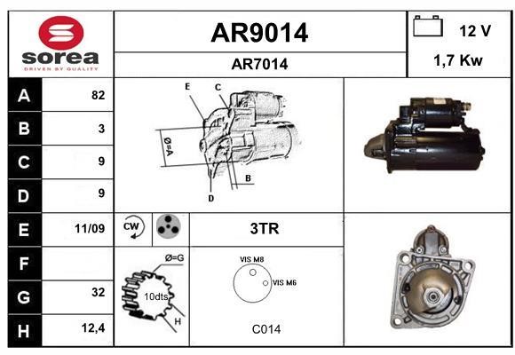 SNRA AR9014 Starter AR9014: Buy near me in Poland at 2407.PL - Good price!